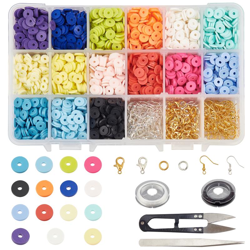 9500PCS of Clay Bead Bracelet Making Kit, 24 Color Polymer Bead and jewelry kit, elastic rope with pendant, suitable for children and adults craft gifts jewelry making kit for adults