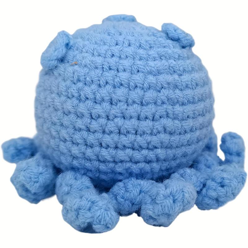 Cute Octopus Design Crochet, 1 Count Positive Funny Octopus Head with Positive Letter Card, Handmade Emotional Support Pickled Gift