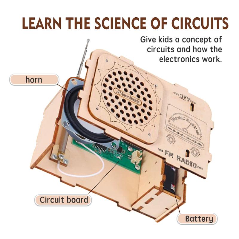 DIY FM Radio kit,Science Kits for kids Age 8-14,STEM Toys,Build Your Own FM Radio,Perfect Gifts for kids on Christmas&Birthday tesla coil speaker