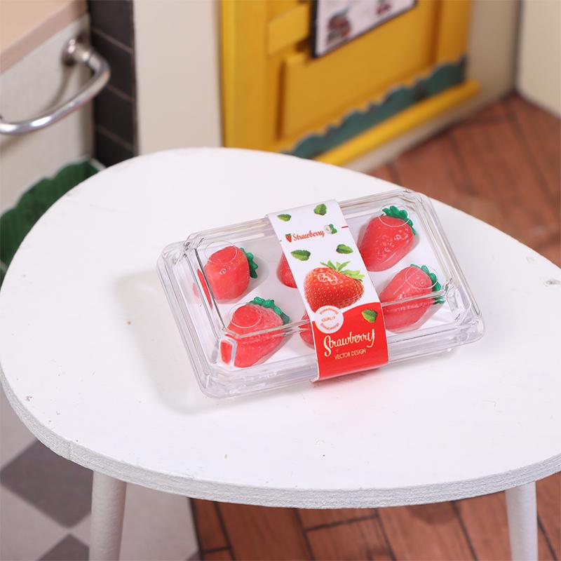 1 12 Dollhouse Mini Supermarket Vegetable Fruit Model With Clear Box Dollhouse Simulated Food Decoration Dolls House Accessories