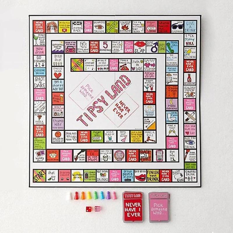 Tipsy Land Drinking Games Fun Drinking Board Game Interactive Board Games Girls Night Drinking Games for Adults Games