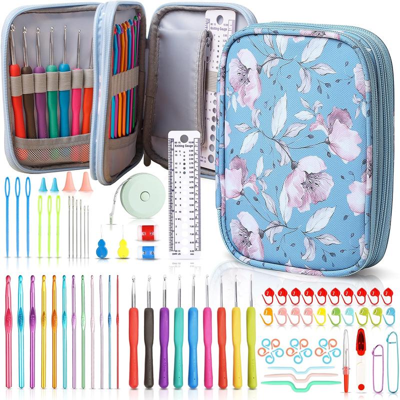 86-Piece Deluxe Crochet Hooks Set - with Adorable Penguin Pattern