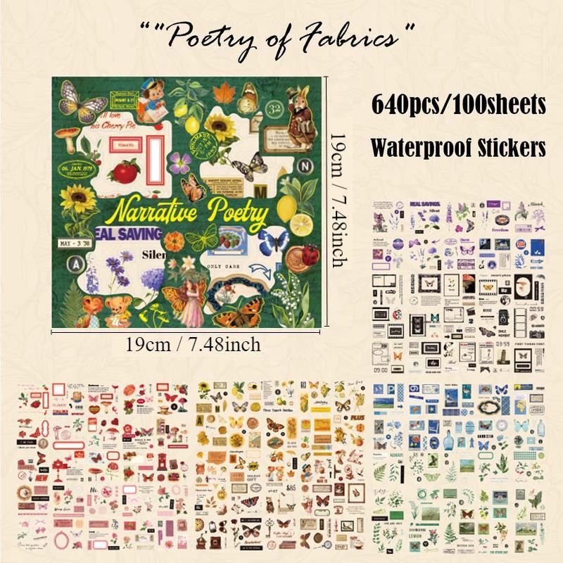 Cartoon Pattern Sticker (100 Sheets box), Scrapbooking & Journaling Material Paper, DIY Decorative Sticker for Stationery Computer Water Bottle