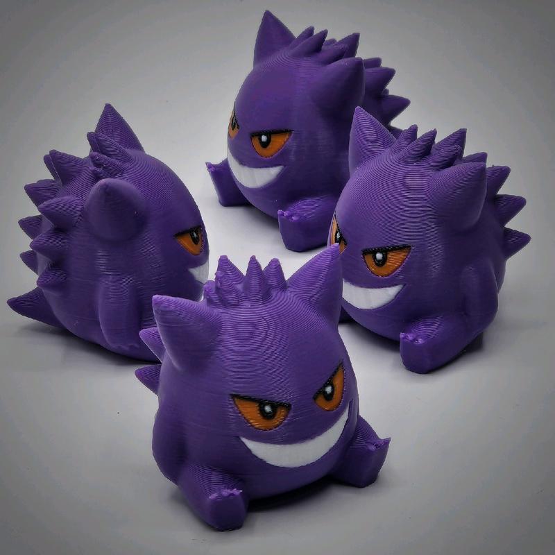 Gengar Multicolor 3d Printed Mini Figurine