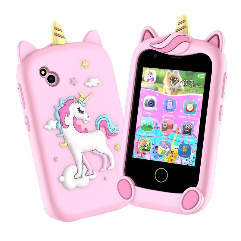 Unicorn Design Smart Phone Toy, 1 Count 2.8-inch High-definition Large Screen Music Player With Dual Cameras, Learning Toy for Gift, Stocking Filler