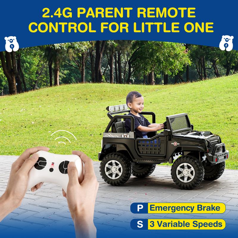 LIGIANT L8 Ride on Car, 12V Kids Electric Car w Remote Control, 2 Seater Ride on Car, Spring Suspension, Bluetooth, Music, LEDs, Gift Idea for Kids