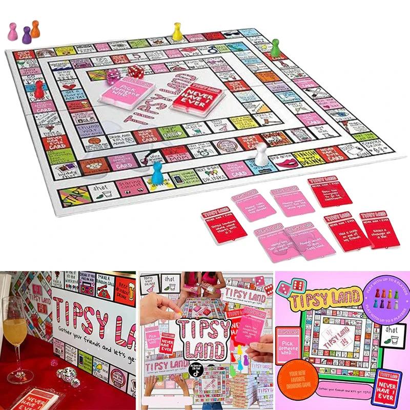 Tipsy Land Drinking Games Fun Drinking Board Game Interactive Board Games Girls Night Drinking Games for Adults Games