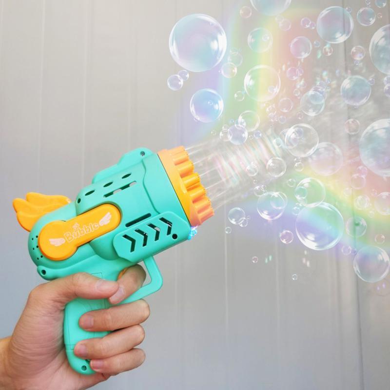 Bubble Gun Rocket 29 Hole Automatic Soap Bubbles Machine Outdoor Toy for Boys Birthday Gifts Wedding Party Children Summer Gift