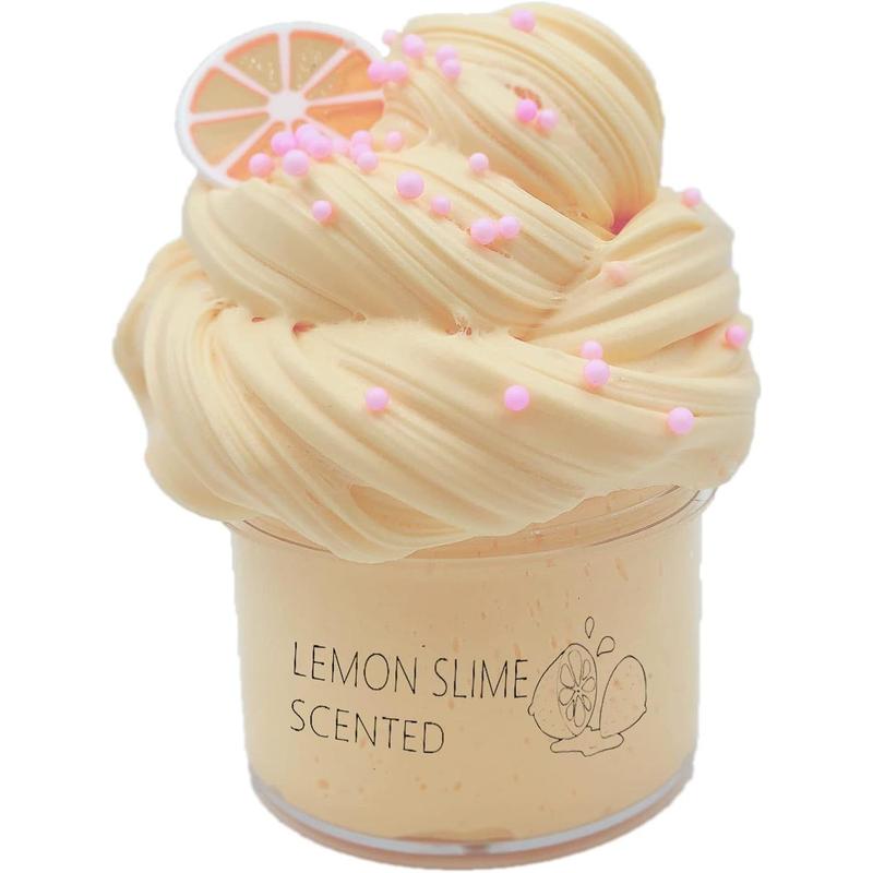 Upgraded Butter Slime, Scented Stretchy Lemon Slime, Super Soft and Non-Sticky, DIY Sludge Toy for Girls and Boys