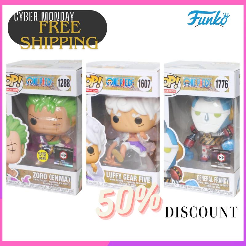 Funko Pop!Three-piece set,Funko Pop! Animation: One Piece- Zoro  #1288+Funko Pop! Animation: One Piece - Luffy Gear Five #1607+ General Franky #1776