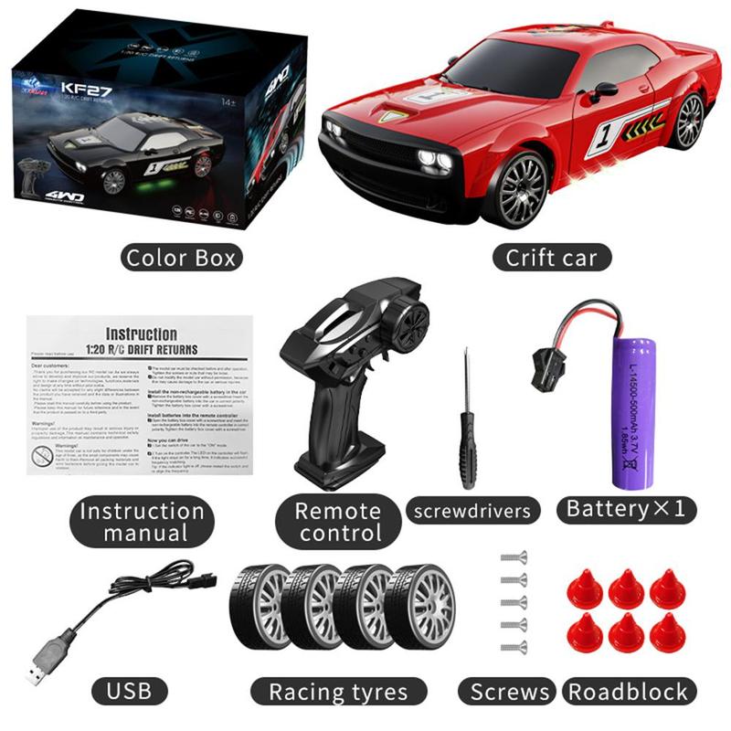 1:20 Remote Control Drift Car, 4WD High Speed Racing Car, Electric & Remote Control Toys for Kids, Birthday Gift for Boys & Girls