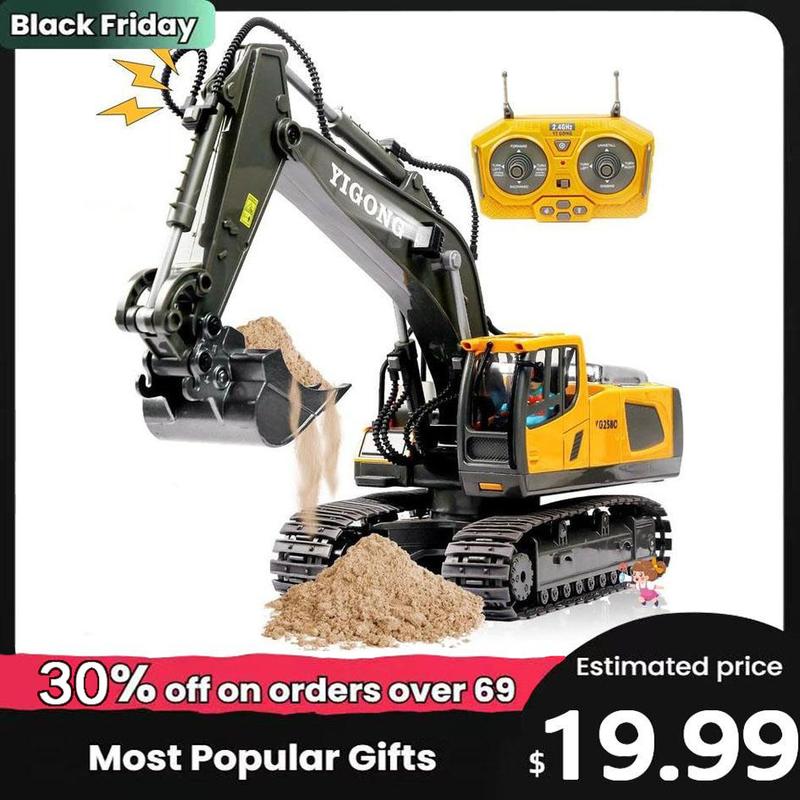 Black Friday, Engineering excavator toys, fun toy engineering trucks, remote control engineering vehicles, alloy engineering vehicle toys, realistic excavator toys