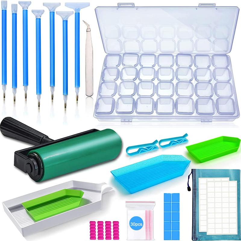 70 PCS 5D Diamond Painting Tools,Diamond Painting Accessories Kit with Diamond Embroidery Box and Diamond Painting Roller for Adults