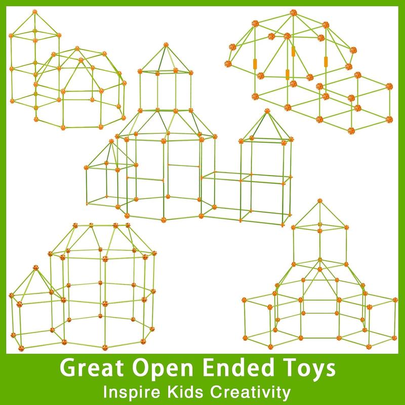 180 Pack Fort Building Kits for Kids 4, 5, 6, 7, 8+ Year Old Boys & Girls, Creative STEM Building Toys for DIY Castles, Tunnels, Play Tent, for Aged 5-8, 8-12