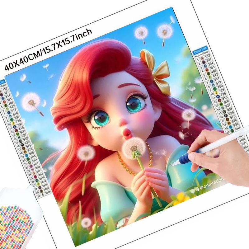 Cartoon Mermaid Pattern DIY Diamond Arts Colorful Painting Kit without Frame, DIY 5D Diamond Arts Colorful Painting Kit, Wall Art Decor for Home