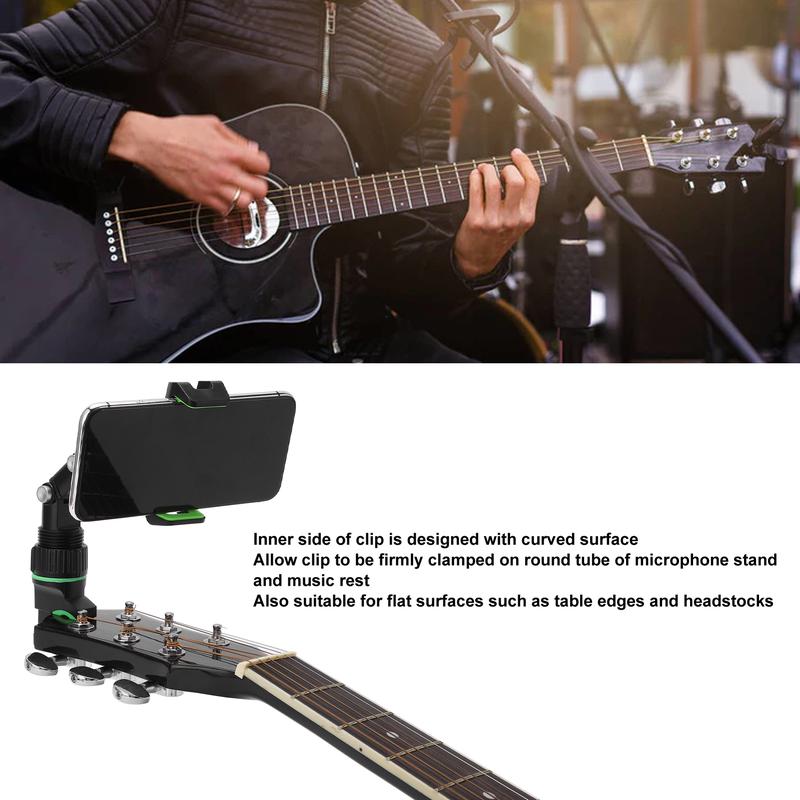 Guitar Head Phone Holder Mount for Teaching Video Recording 10Pcs Picks Wiping Cloth