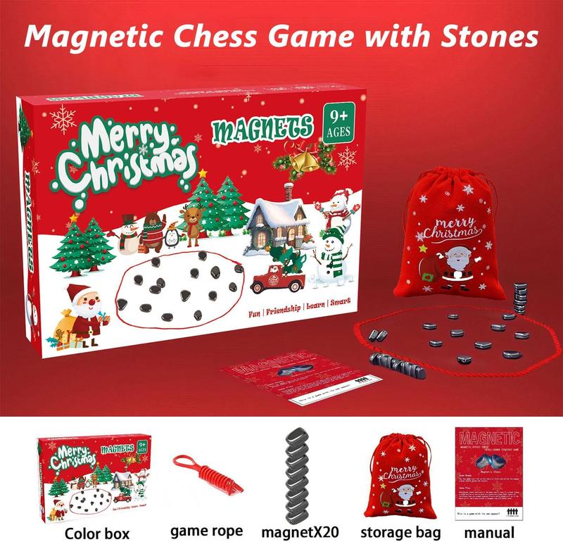 Magnetic Chess Game,Magnetic Chess Fun Family Games for Kids and Adults,Magnetic Stones,Table Top Magnetic Board Game