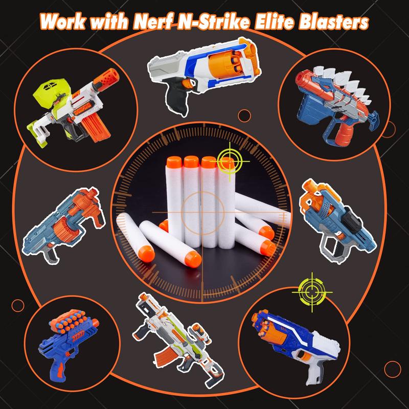 100Pack Refill Darts for Nerf N Strike Elite 2.0 Series Glow in The Dark Bullets Pack – Compatible with All Elite Blasters White