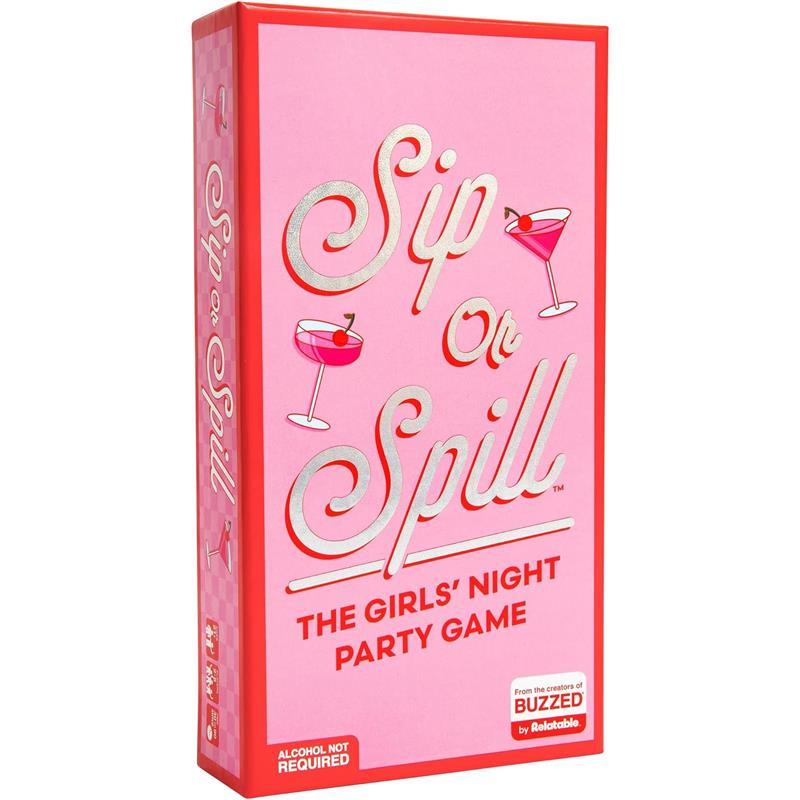 Sip or Spill   The Girl's Night Party Game, Ultimate Bachelorette Party Games, Bachelorette Party Favors by Relatable