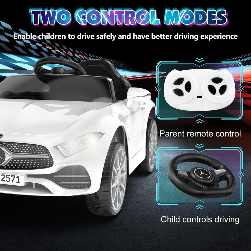 12V Kids Ride On Toy Car w Parents Control Four wheelsuspension,Music,Bluetooth,LED Light,USB,Power display,Volume adjustment,Gifts for Kids Aged1-4