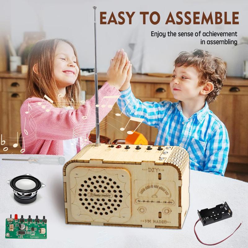 DIY FM Radio kit,Science Kits for kids Age 8-14,STEM Toys,Build Your Own FM Radio,Perfect Gifts for kids on Christmas&Birthday tesla coil speaker