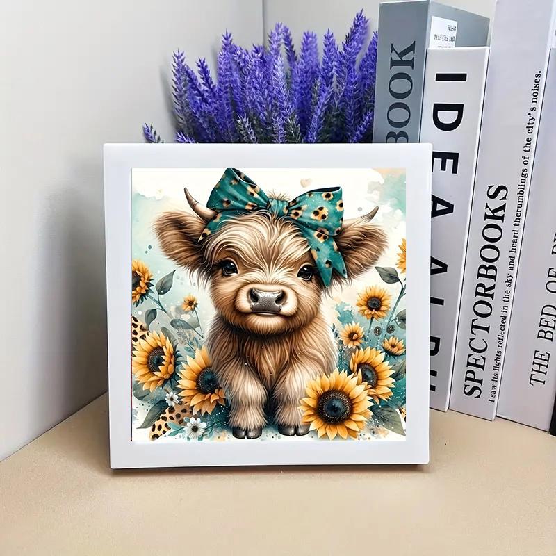 Cute Cow Pattern DIY Diamond Arts Colorful Painting Kit without Frame, DIY 5D Diamond Arts Colorful Painting Kit, Wall Art Decor for Home Bedroom