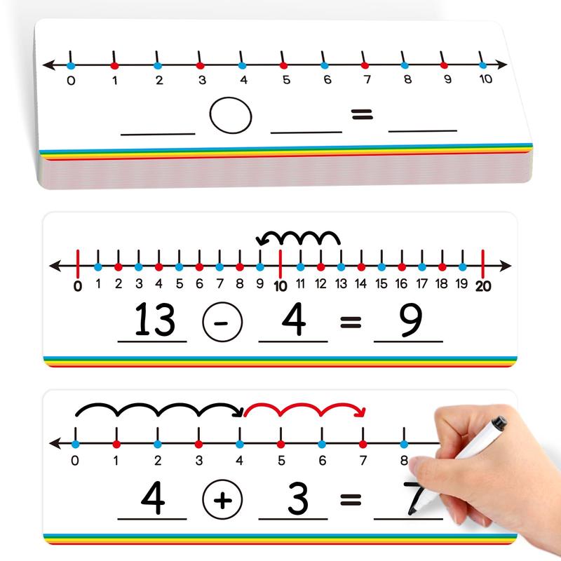 Aizweb 28 Pack Number Line Dry Erase Board Card,12