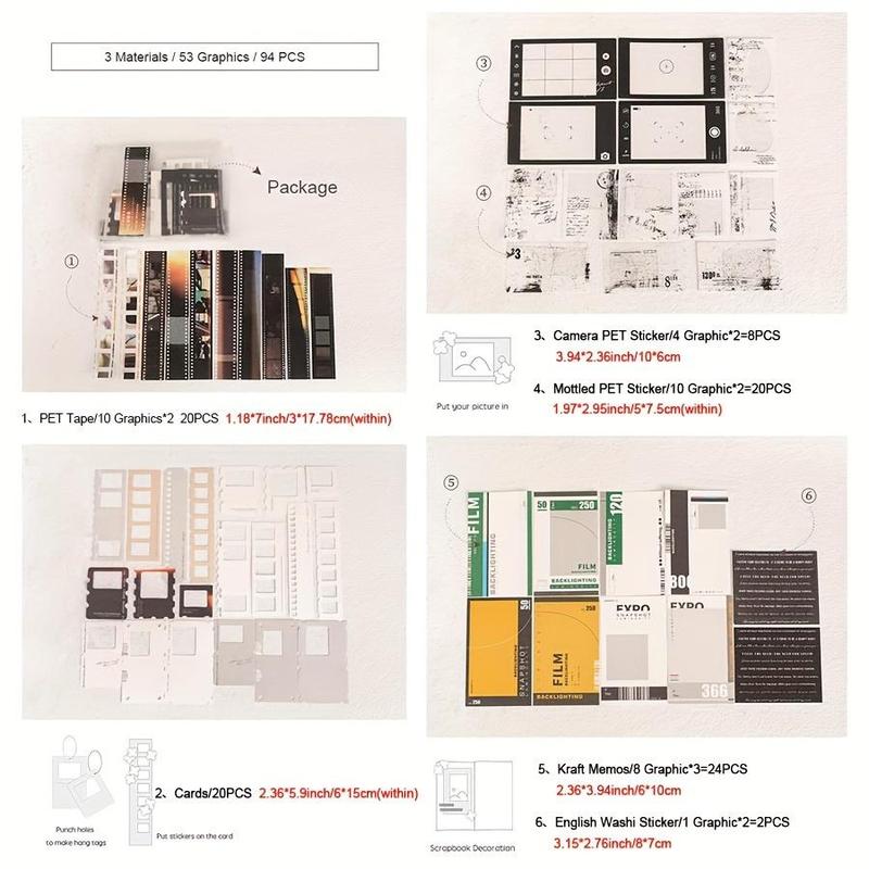 Photo Album Kit, 94pcs set Photo Album Making Kit, Scrapbooking & Journal Making Kit, DIY Scrapbooking Supplies for Home School Office