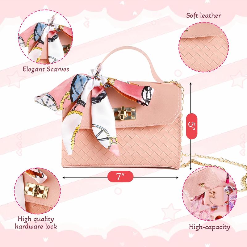 Christmas Gift  36Pcs Little Girl Cosmetics Set with Handbag, Wallet, Mobile Phone, Key, and More - Christmas Gift for Girls Over 3-12 Years Old