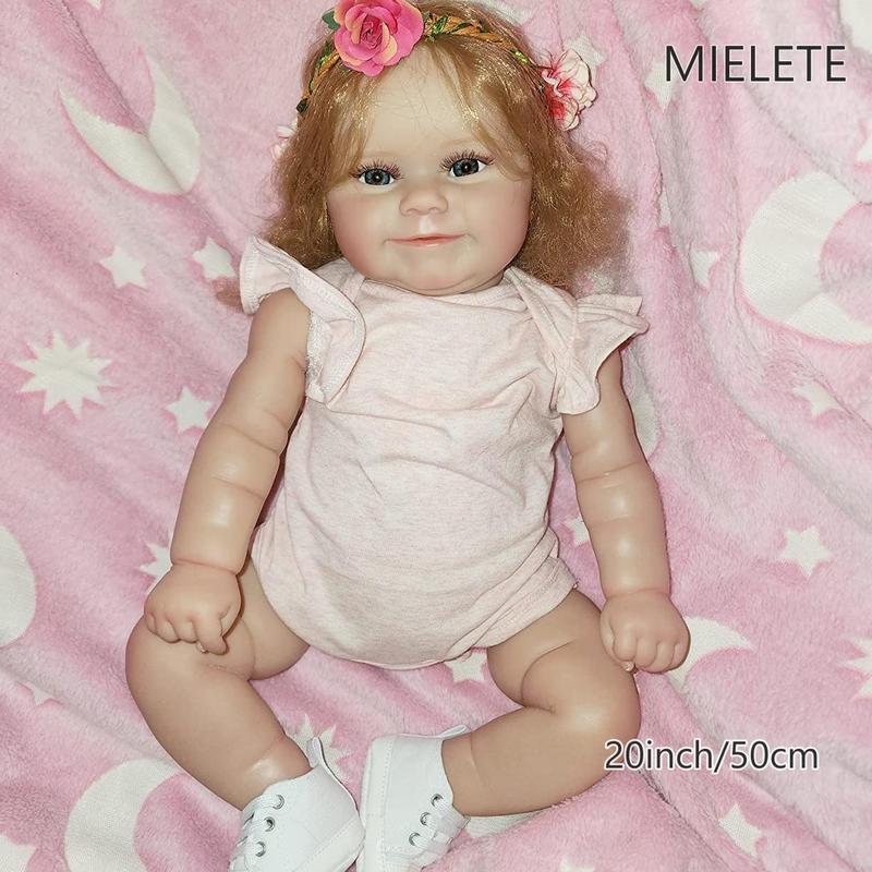 Realistic Reborn Sleeping Girl Doll, 1 Box Cute Soft Silicone Newborn Doll, 20 Inch Alive Soft Cute Play House Toy, Handmade Gift for Child