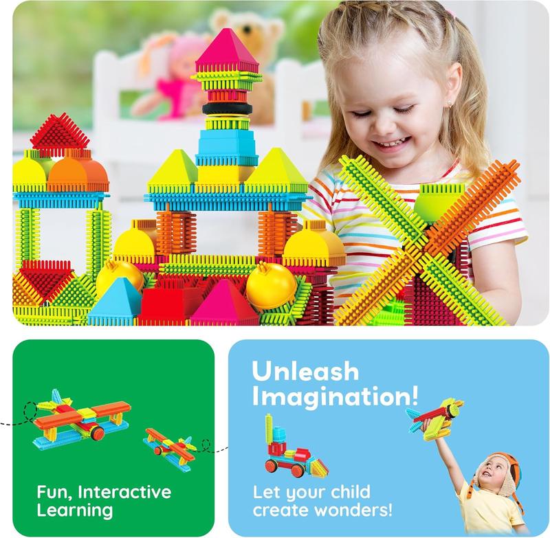 120 count Hedgehog Interlocking Building Blocks Tiles Construction Toy Set Learning Playset STEAM Development Preschool Kindergarten Toy for Kids Age3+ PTB120