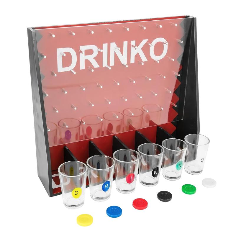 DRINKO Drinking Game - Fairly Odd Novelties - Fun Social Shot Glass Party Game for Groups   Couples, Multicolor, One Size,1.5 oz couple game