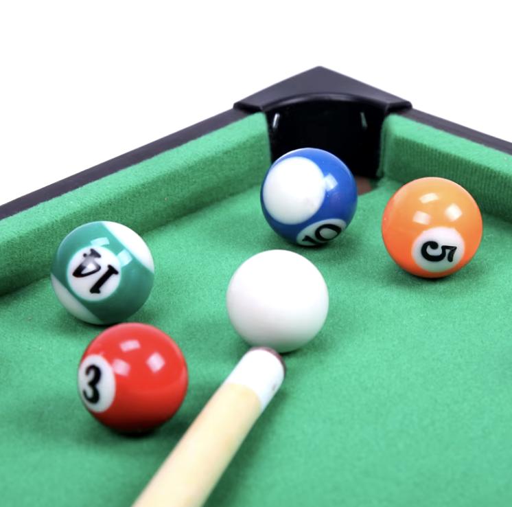 Cannonball Games Tabletop Mini Pool Table Set with Balls and Poles - Portable and Convenient for Fun with Friends