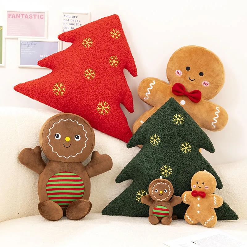 15cm Adorable Ginger Bread Plush Toy Stuffed Gingerbread Man Cushion Christmas Tree House Xmas Decor Kid Soft Exquisite Gifts