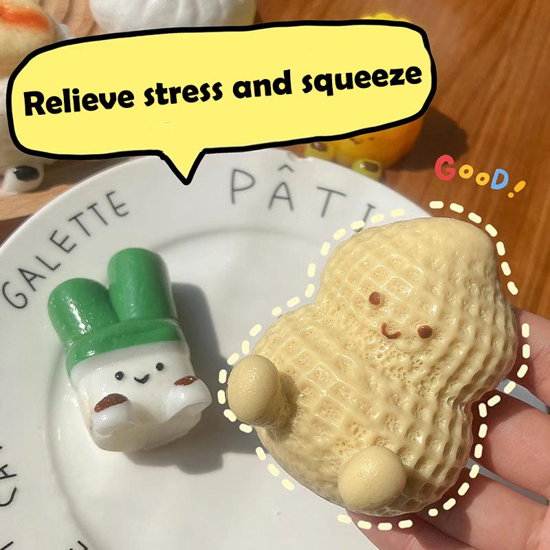 Creative Baby Series Peanuts Corn Scallions Cute Food Toy With Ultra Soft Clay For Squeezing Decompression Children's Gift Toy