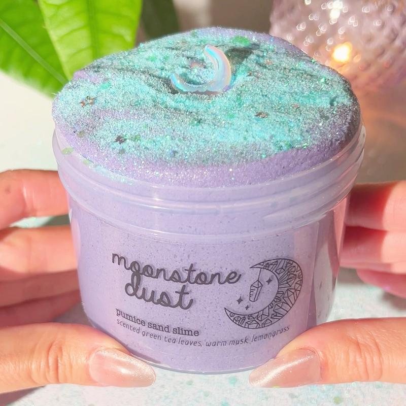 Moonstone Dust • Pumice Sand Slime • Slime for the Best ASMR • Purple + Blue Slime • Green Tea + Lemongrass Scented Slime • Slime Gift