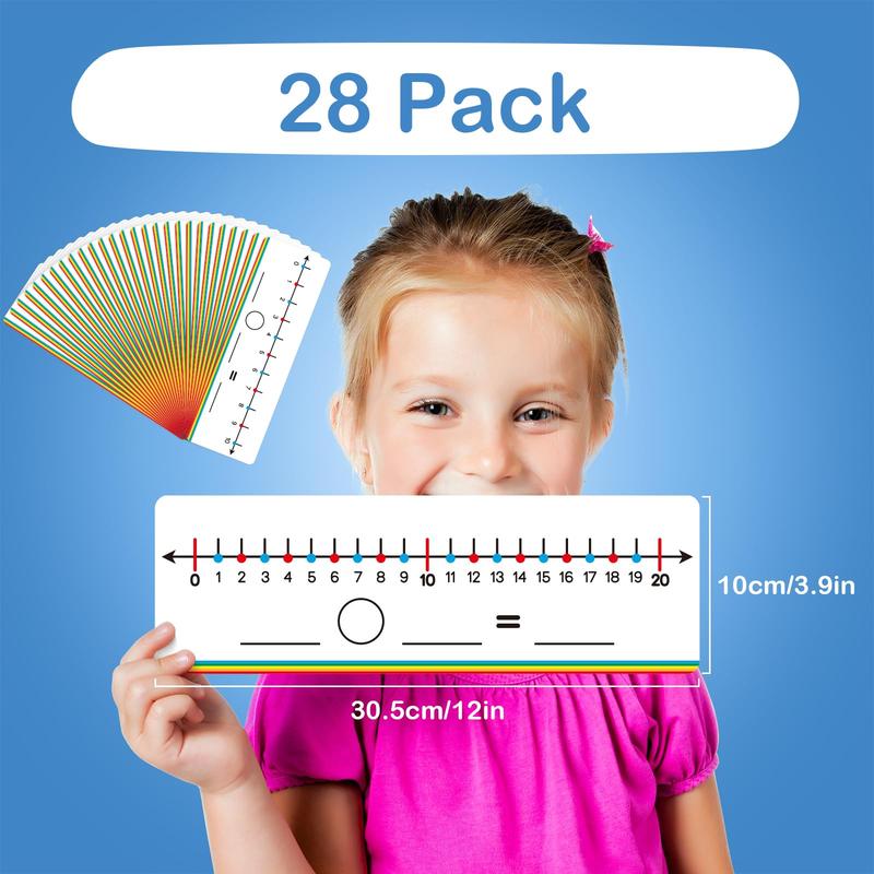 Aizweb 28 Pack Number Line Dry Erase Board Card,12