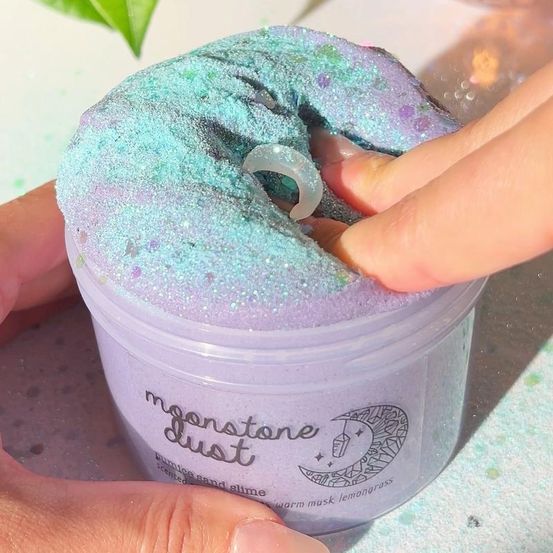 Moonstone Dust • Pumice Sand Slime • Slime for the Best ASMR • Purple + Blue Slime • Green Tea + Lemongrass Scented Slime • Slime Gift