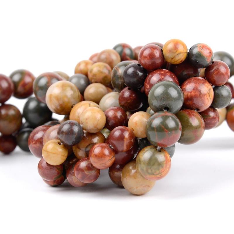 1 Set Natural Stone Bead, Jasper Round Bead, DIY Supplies For Jewelry Making, Bracelet, Necklace