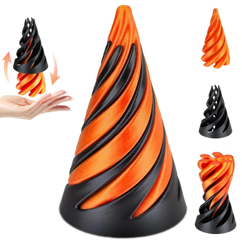 3D Printed Spiral Cone Fidget Toy with Impossible Pyramid Design – Mini Cone for Anxiety Relief, Stress Relief, and Relaxation