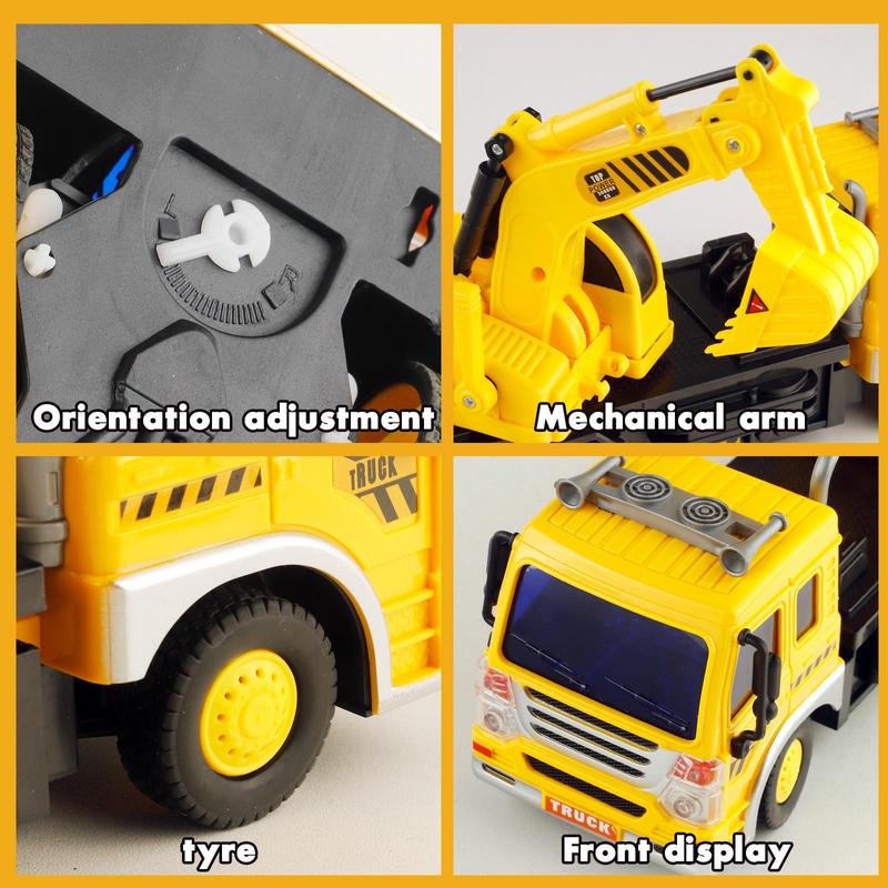 LED Light Remote Control Excavator and Garbage Truck Toys - Great for Young Builders, Construction Play, and Imaginative Adventures