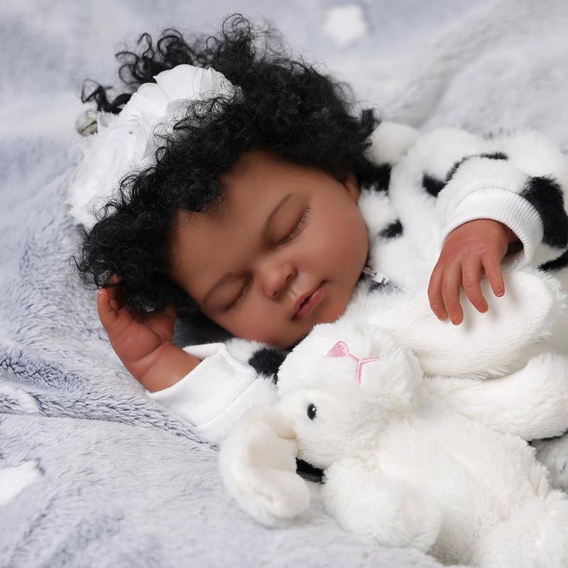 BABESIDE Lifelike Reborn Baby Dolls Black Girl - 18 Inch Soft Feeling Realistic-Newborn Baby Dolls Cute Real Life Baby Dolls with Gift Box for Kids Age 3+