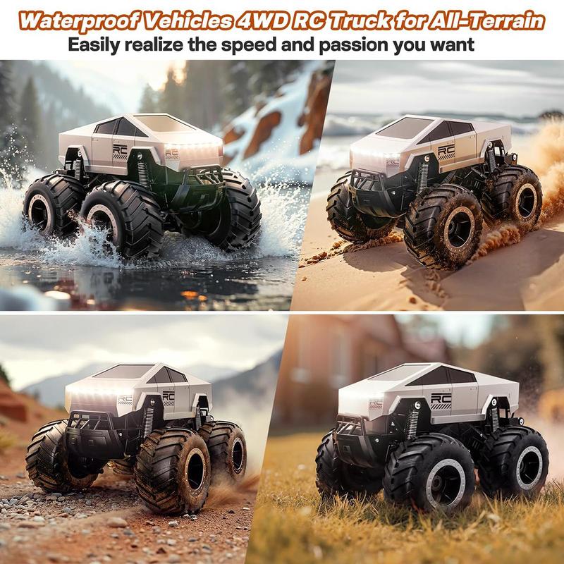 1:16 Waterproof Remote Control Car, 4WD Remote Control Off-road Pickup Truck, Outdoor Toy Vehicle, Birthday Gift for Kids