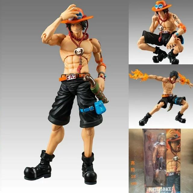 Portgas D Ace Action Figure 7 Inch Action Figure Anime Figure with Changeable Face, Handmade Toy, Desk Decor, Gifts