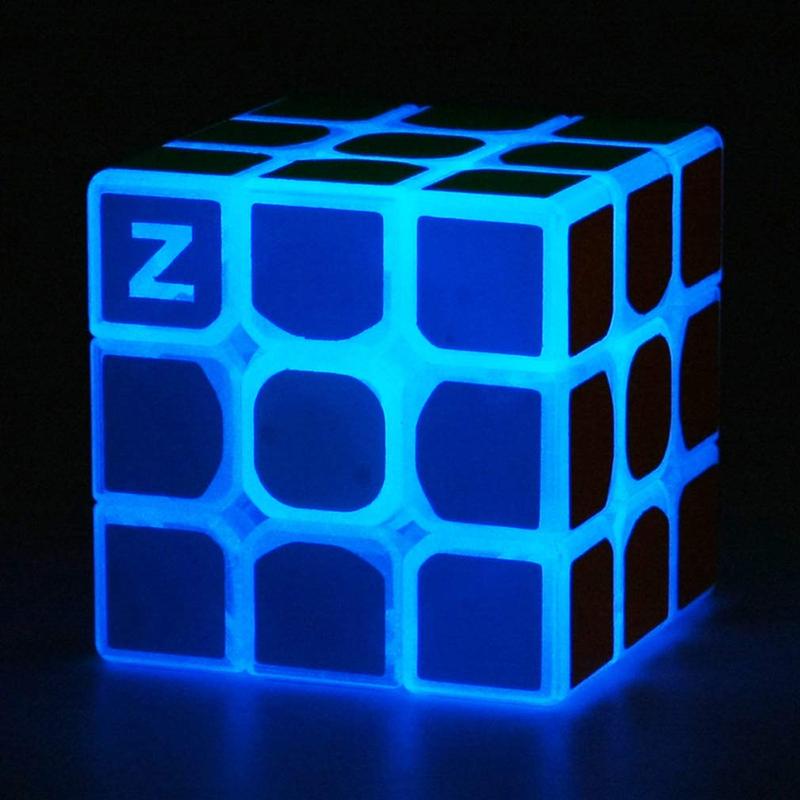 Blue Fluorescent Speed Cube 3x3x3 Glow in The Dark Luminous Magic Cube Puzzle Toy