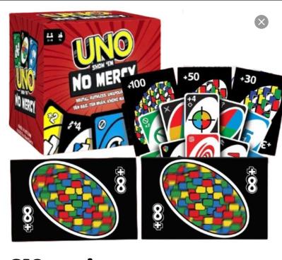 UNO NO MERCY PLUS: UNO version 196 194 165 card game upgrade for family, Ideal for Parties and Travel, Infinite Destruction Power, Extreme Rules for Next- level Fun, UNO CARD GAME TOP BOARD GAME