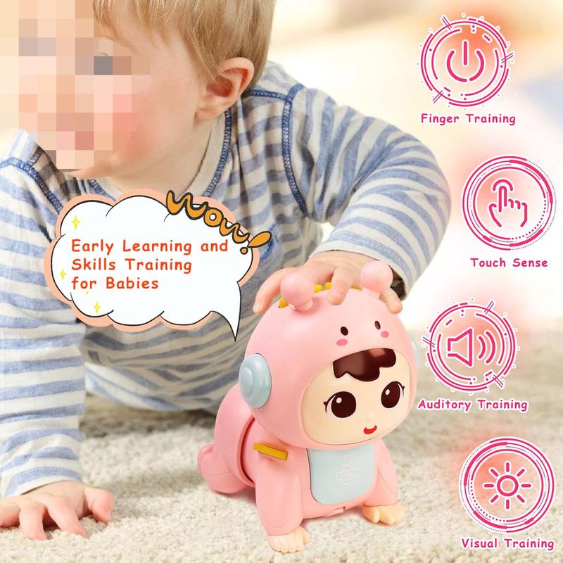 Crawling Musical Toys Learn Crawl Walk, Tummy Play Time Toys Boys Girls Christmas Gifts