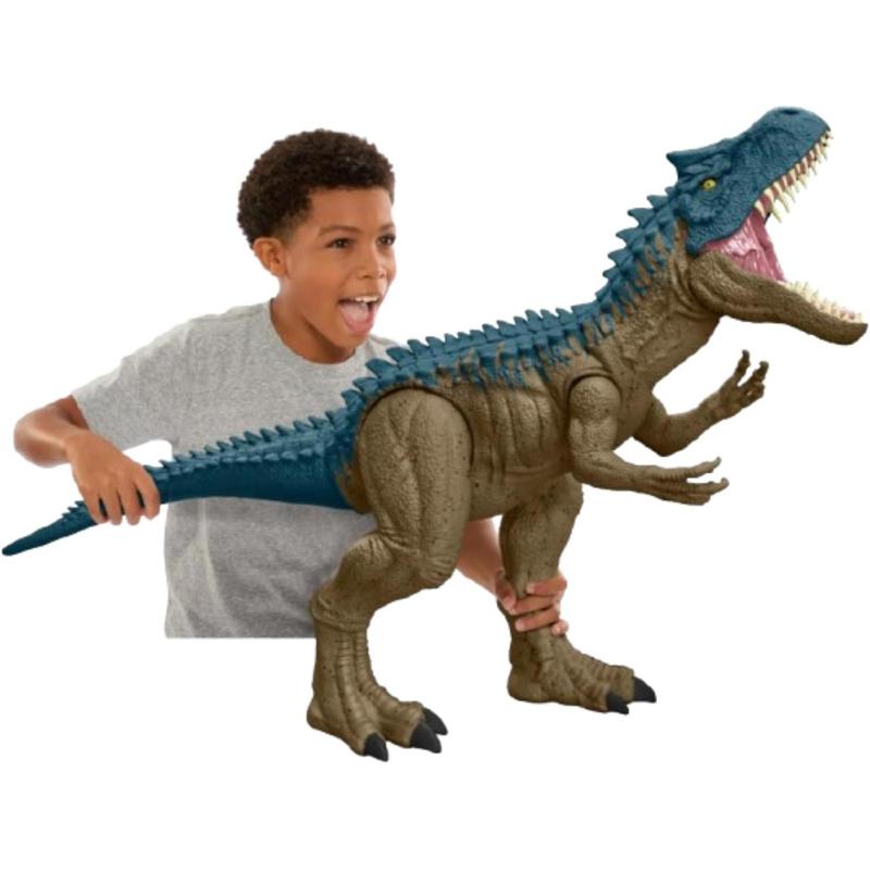 Jurassic World Super Colossal Dinosaur Action Figure, Large Allosaurus Dino Toy with Eating Feature, 3+ Feet Long