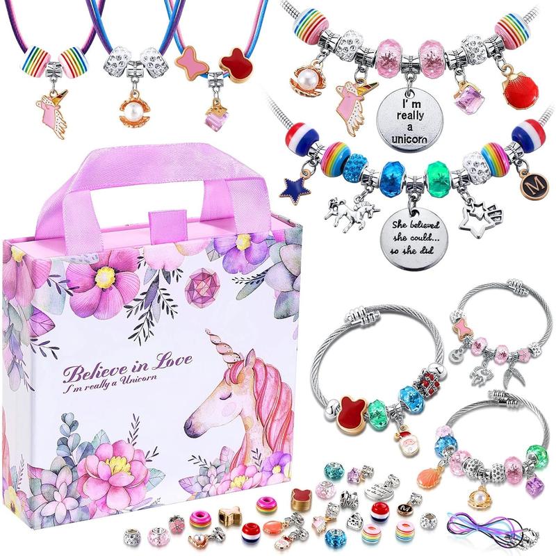 Girls Charm Bracelet Making Kit: A Girls Unicorn Toy Gifts  For Girls Making Kit 8-12 Crafts for Girls That Imagination Self-Expression and Inspires Creativity