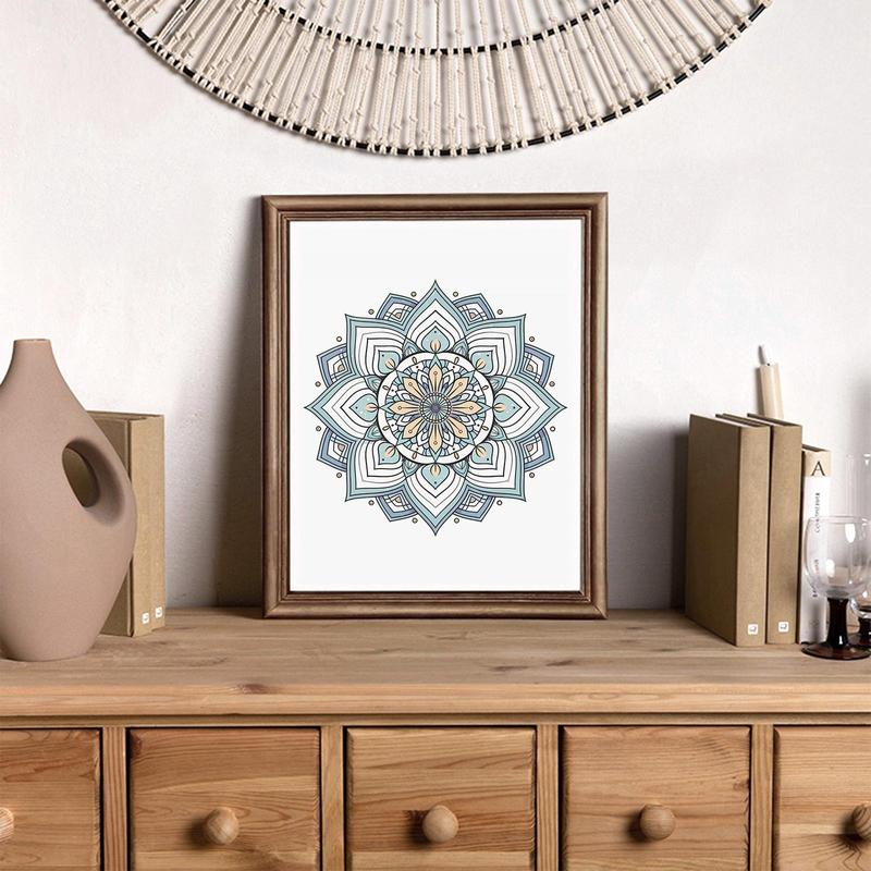 Regular Mandala Coloring Painting, with Regular Symmetrical Flower, Exquisite and Unique Flower Shape, Suitable for Halloween, Christmas and Other Holiday